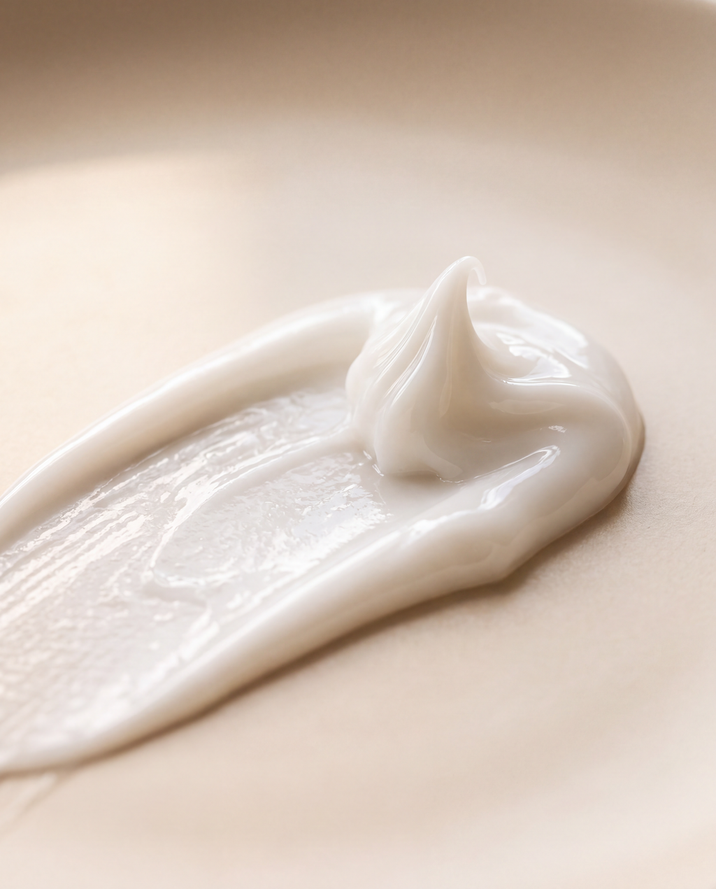 Textura de la crema blanca del acondicionador DAILY SOFT