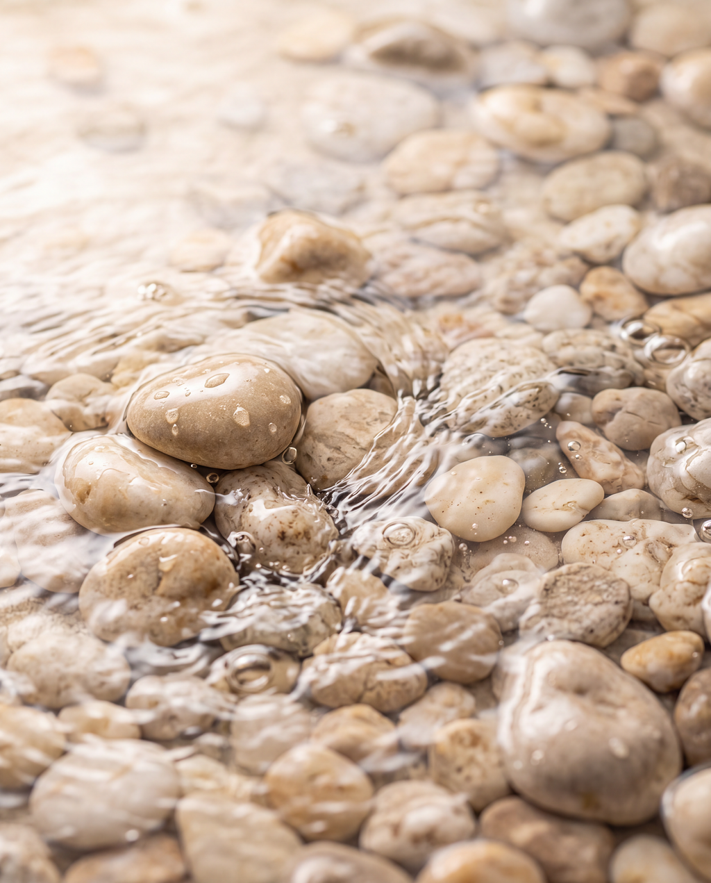 Agua limpia sobre piedra: el champú retira los minerales del agua del grifo