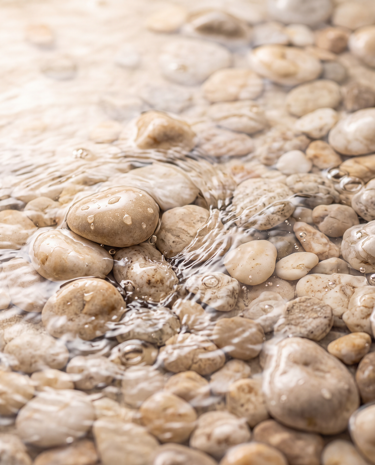 Agua limpia sobre piedra: el champú retira los minerales del agua del grifo