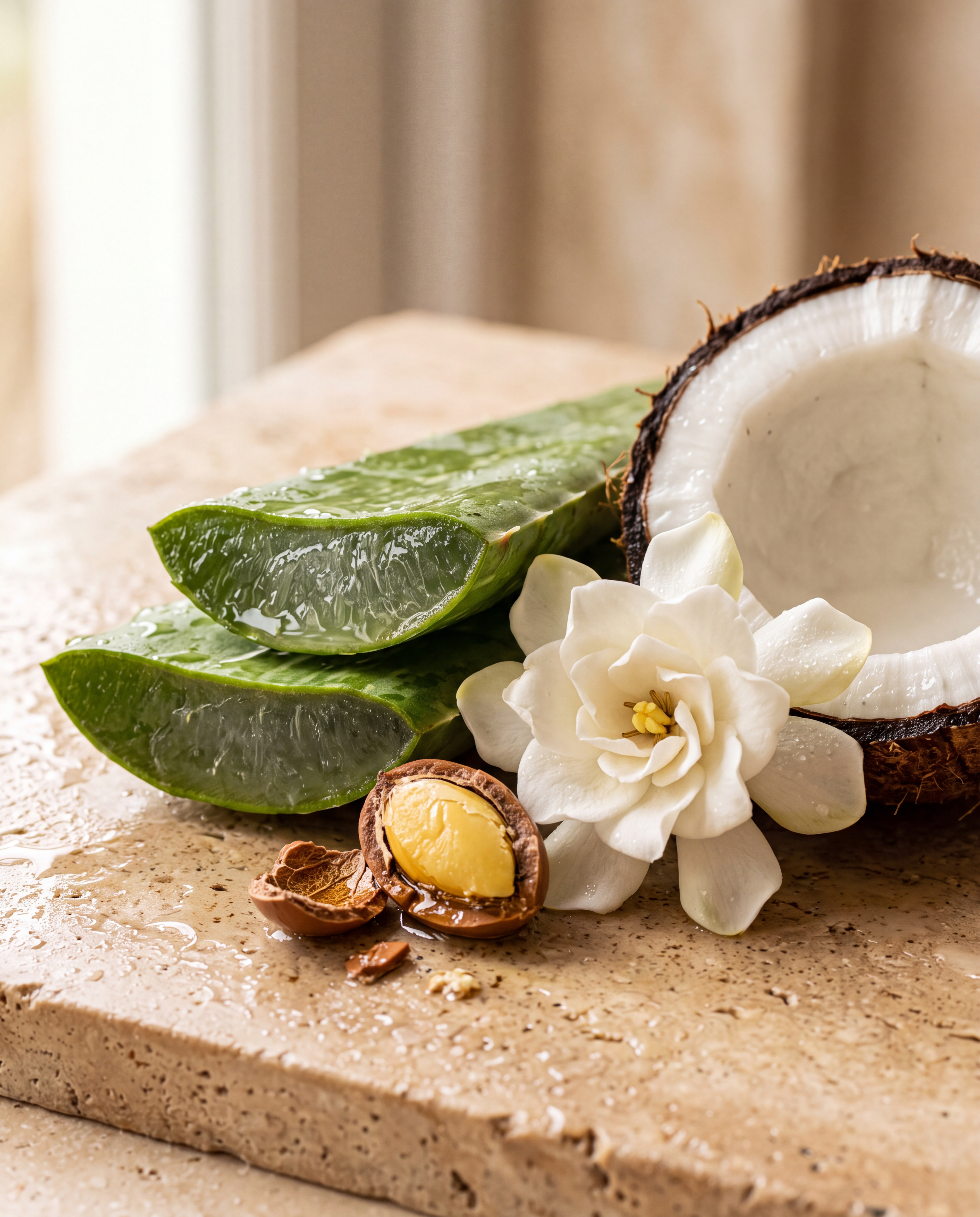 Aloe, argán, coco y gardenia: el aroma del Ritual de Hidratación Intensa